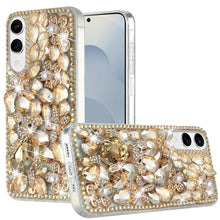 For Samsung S25 Edge Case Full Diamond Bling 3D Jewel Ornaments + Tempered Glass