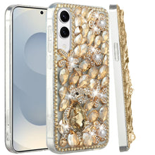 For Samsung S25 Edge Case Full Diamond Bling 3D Jewel Ornaments + Tempered Glass