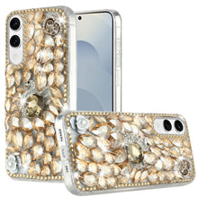 For Samsung S25 Edge Case Full Diamond Bling 3D Jewel Ornaments + Tempered Glass