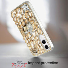 For Samsung S25 Edge Case Full Diamond Bling 3D Jewel Ornaments + Tempered Glass