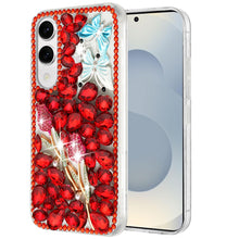 For Samsung S25 Edge Case Full Diamond Bling 3D Jewel Ornaments + Tempered Glass