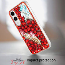 For Samsung S25 Edge Case Full Diamond Bling 3D Jewel Ornaments + Tempered Glass