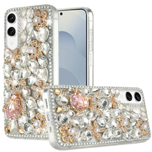 For Samsung S25 Edge Case Full Diamond Bling 3D Jewel Ornaments + Tempered Glass