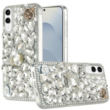For Samsung S25 Edge Case Full Diamond Bling 3D Jewel Ornaments + Tempered Glass