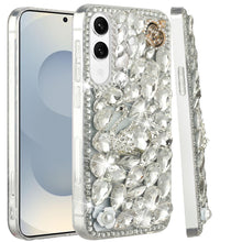 For Samsung S25 Edge Case Full Diamond Bling 3D Jewel Ornaments + Tempered Glass