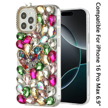 For iPhone 16 PRO MAX Case Full Bling Rhinestones Phone Cover + Tempered Glass