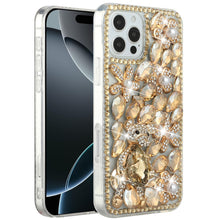 For iPhone 16 PRO MAX Case Full Bling Rhinestones Phone Cover + Tempered Glass