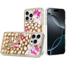 For iPhone 16 PRO MAX Case Full Bling Rhinestones Phone Cover + Tempered Glass