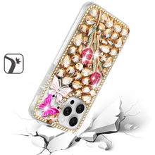 For iPhone 16 PRO MAX Case Full Bling Rhinestones Phone Cover + Tempered Glass