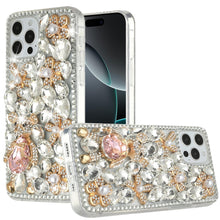 For iPhone 16 PRO MAX Case Full Bling Rhinestones Phone Cover + Tempered Glass