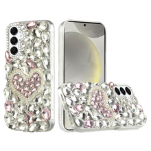 For Samsung S24+/S25+ Case Full Diamond Bling Cover 3D Jewels + Tempered Glass