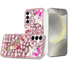 For Samsung S24+/S25+ Case Full Diamond Bling Cover 3D Jewels + Tempered Glass