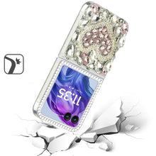 For Motorola Razr+ Plus 2024 Case Full Diamond Bling with Ornaments Hard Cover