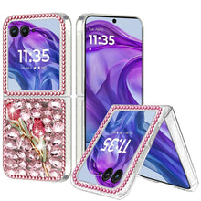 For Motorola Razr+ Plus 2024 Case Full Diamond Bling with Ornaments Hard Cover