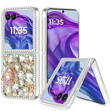 For Motorola Razr+ Plus 2024 Case Full Diamond Bling with Ornaments Hard Cover