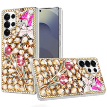 For Samsung S26 Ultra Case Full Diamond Bling 3D Jewel Ornaments +Tempered Glass