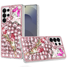 For Samsung S26 Ultra Case Full Diamond Bling 3D Jewel Ornaments +Tempered Glass