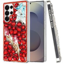 For Samsung S26 Ultra Case Full Diamond Bling 3D Jewel Ornaments +Tempered Glass
