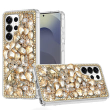 For Samsung S26 Ultra Case Full Diamond Bling 3D Jewel Ornaments +Tempered Glass