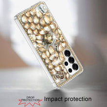 For Samsung S26 Ultra Case Full Diamond Bling 3D Jewel Ornaments +Tempered Glass