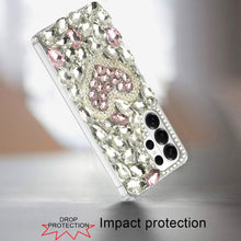 For Samsung S26 Ultra Case Full Diamond Bling 3D Jewel Ornaments +Tempered Glass