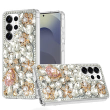 For Samsung S26 Ultra Case Full Diamond Bling 3D Jewel Ornaments +Tempered Glass