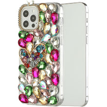 For iPhone 14 PRO Case Full Diamond Bling Phone Cover with Faux Jewel Ornaments