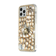 For iPhone 14 PRO Case Full Diamond Bling Phone Cover with Faux Jewel Ornaments