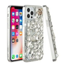 For iPhone 14 PRO Case Full Diamond Bling Phone Cover with Faux Jewel Ornaments