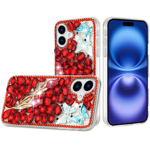 For iPhone 17 Case Full Diamond Bling Cover 3D Jewel Ornaments + Tempered Glass