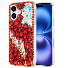 For iPhone 17 Case Full Diamond Bling Cover 3D Jewel Ornaments + Tempered Glass