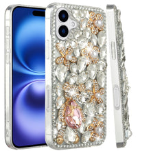 For iPhone 17 Case Full Diamond Bling Cover 3D Jewel Ornaments + Tempered Glass