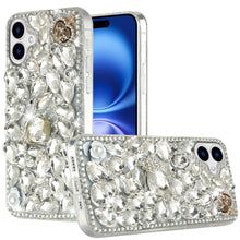 For iPhone 17 Case Full Diamond Bling Cover 3D Jewel Ornaments + Tempered Glass