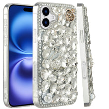 For iPhone 17 Case Full Diamond Bling Cover 3D Jewel Ornaments + Tempered Glass