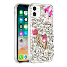 For iPhone 15 Case Full Diamond Bling w/ Faux Jewel Ornaments + 2 Tempered Glass