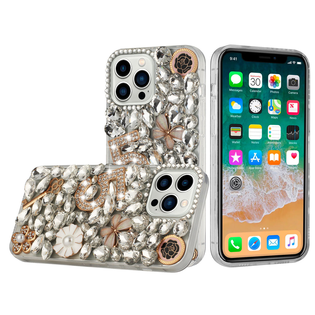 For Motorola Edge+ Plus(2023) Case Full Diamond Bling  with Ornaments Hard Cover