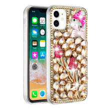 For iPhone 15 Case Full Diamond Bling w/ Faux Jewel Ornaments + 2 Tempered Glass