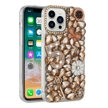 For iPhone 15 Case Full Diamond Bling w/ Faux Jewel Ornaments + 2 Tempered Glass