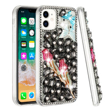 For iPhone 15 Case Full Diamond Bling w/ Faux Jewel Ornaments + 2 Tempered Glass