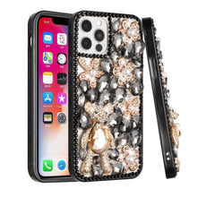 For iPhone 14 PRO Case Full Diamond Bling Phone Cover with Faux Jewel Ornaments