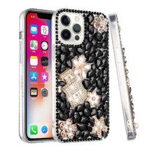 For iPhone 14 PRO Case Full Diamond Bling Phone Cover with Faux Jewel Ornaments