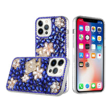 For iPhone 14 PRO Case Full Diamond Bling Phone Cover with Faux Jewel Ornaments