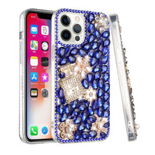 For iPhone 14 PRO Case Full Diamond Bling Phone Cover with Faux Jewel Ornaments