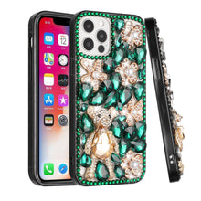 For iPhone 14 PRO Case Full Diamond Bling Phone Cover with Faux Jewel Ornaments