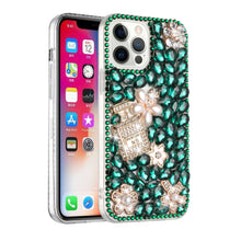 For iPhone 14 PRO Case Full Diamond Bling Phone Cover with Faux Jewel Ornaments