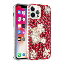 For iPhone 15 Case Full Diamond Bling w/ Faux Jewel Ornaments + 2 Tempered Glass