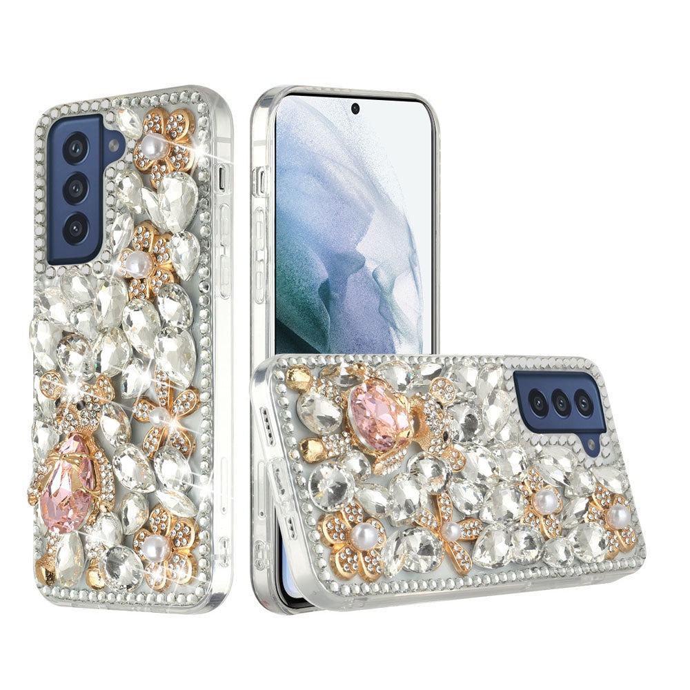 For Samsung Galaxy S24 Ultra Case Full Diamond Bling with Ornaments Phone Cover