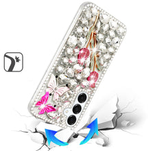For Samsung S25 FE Case Full Diamond Bling 3D Jewel Ornaments + Tempered Glass