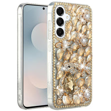 For Samsung S25 FE Case Full Diamond Bling 3D Jewel Ornaments + Tempered Glass