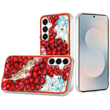 For Samsung S25 FE Case Full Diamond Bling 3D Jewel Ornaments + Tempered Glass